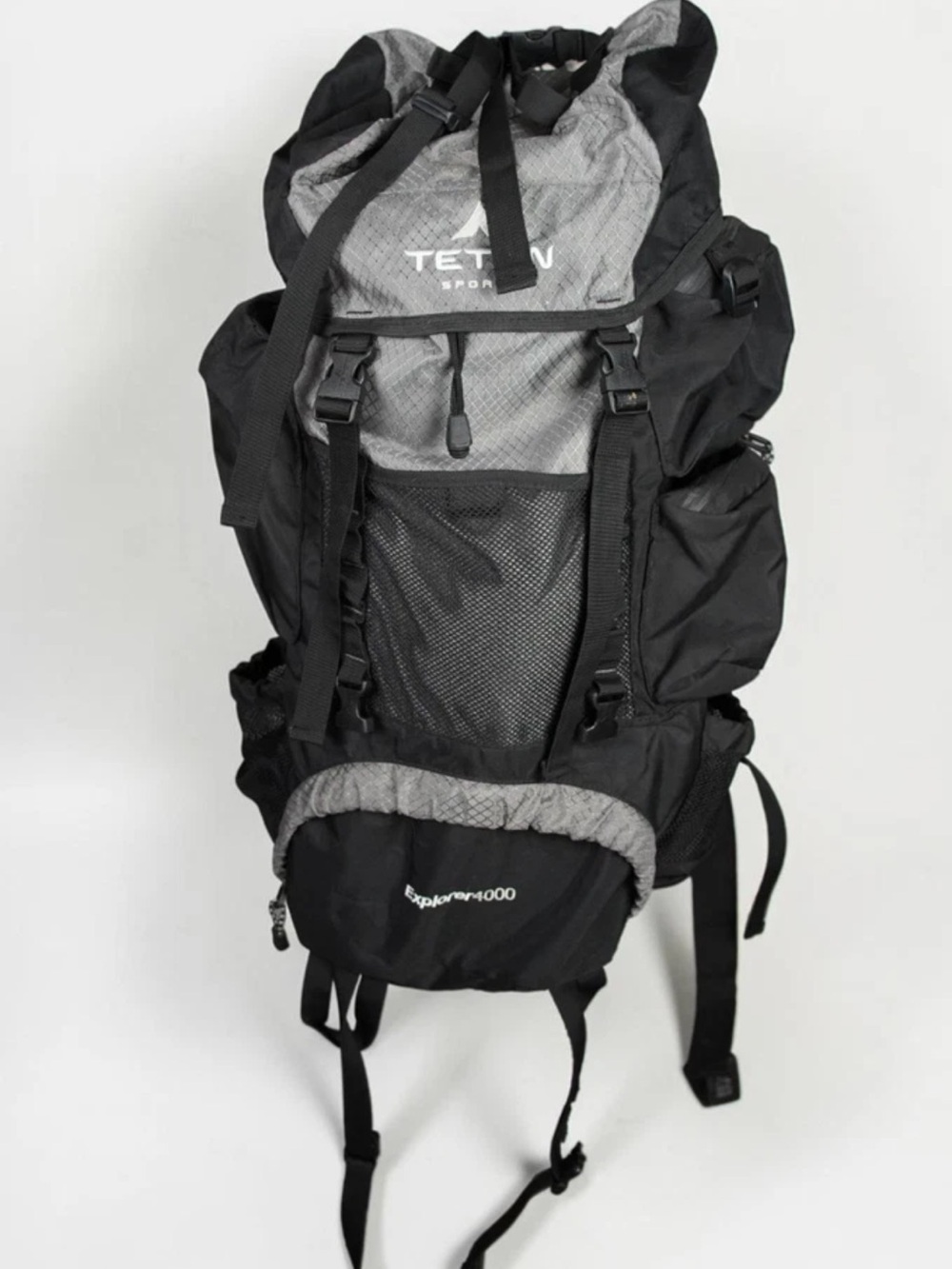 Teton Sports Backpack Explorer 4000 65L  Adjustable Rucksack Black Gray Hiking